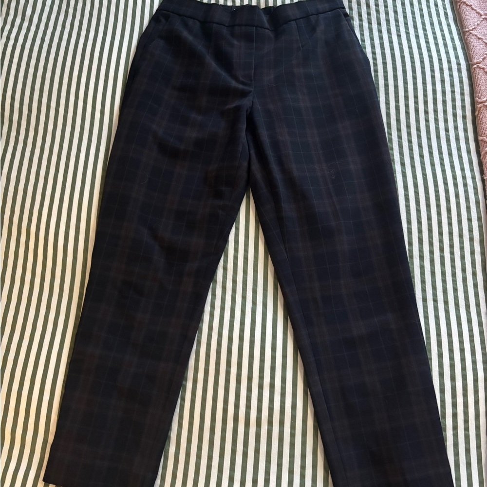 Babaton Navy Plaid Pants